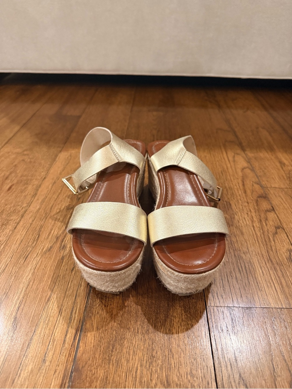 Mossimo Supply Co. Gold Platform Espadrille Sandals